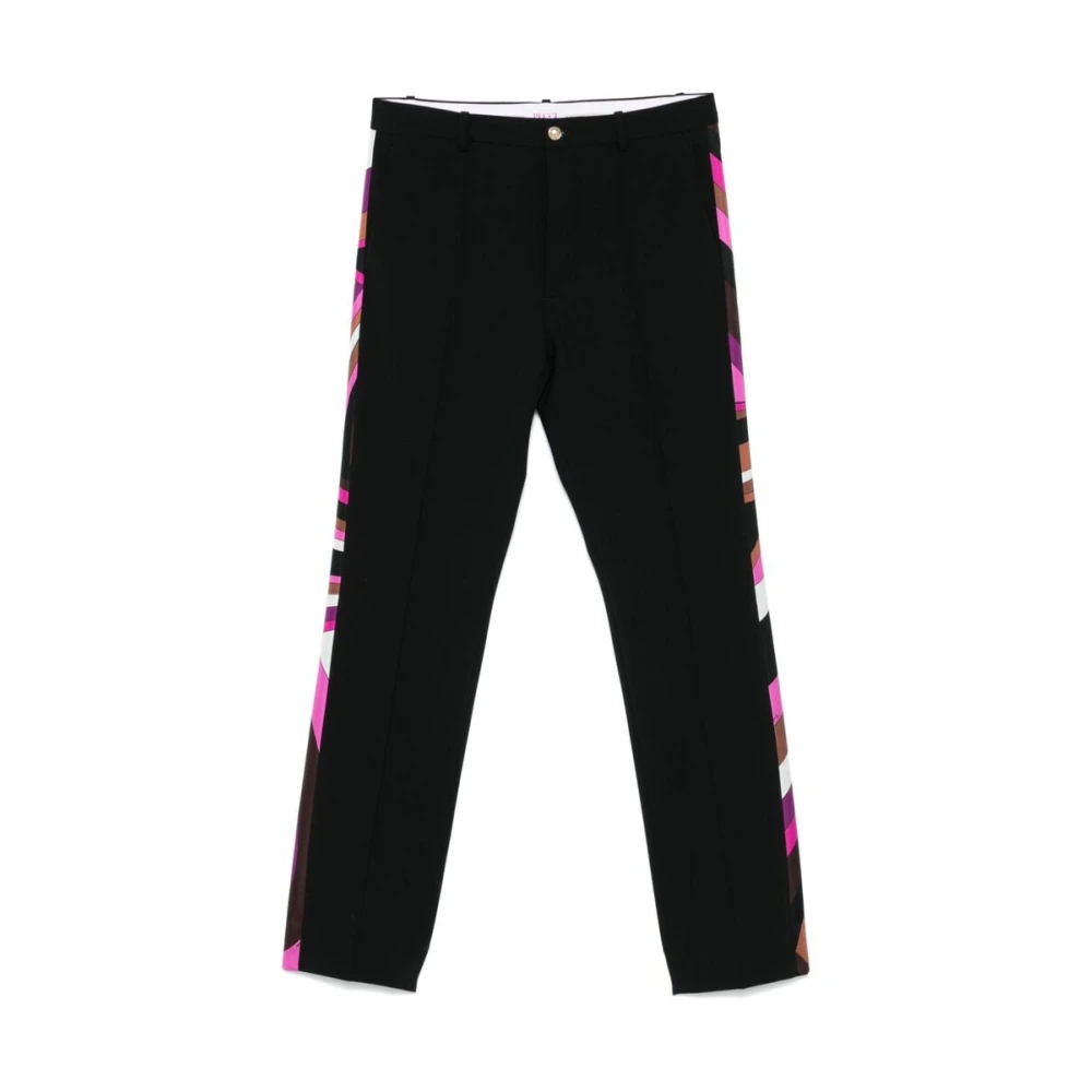 EMILIO PUCCI Multikleur Wolmix Slim Fit Broek Black Dames