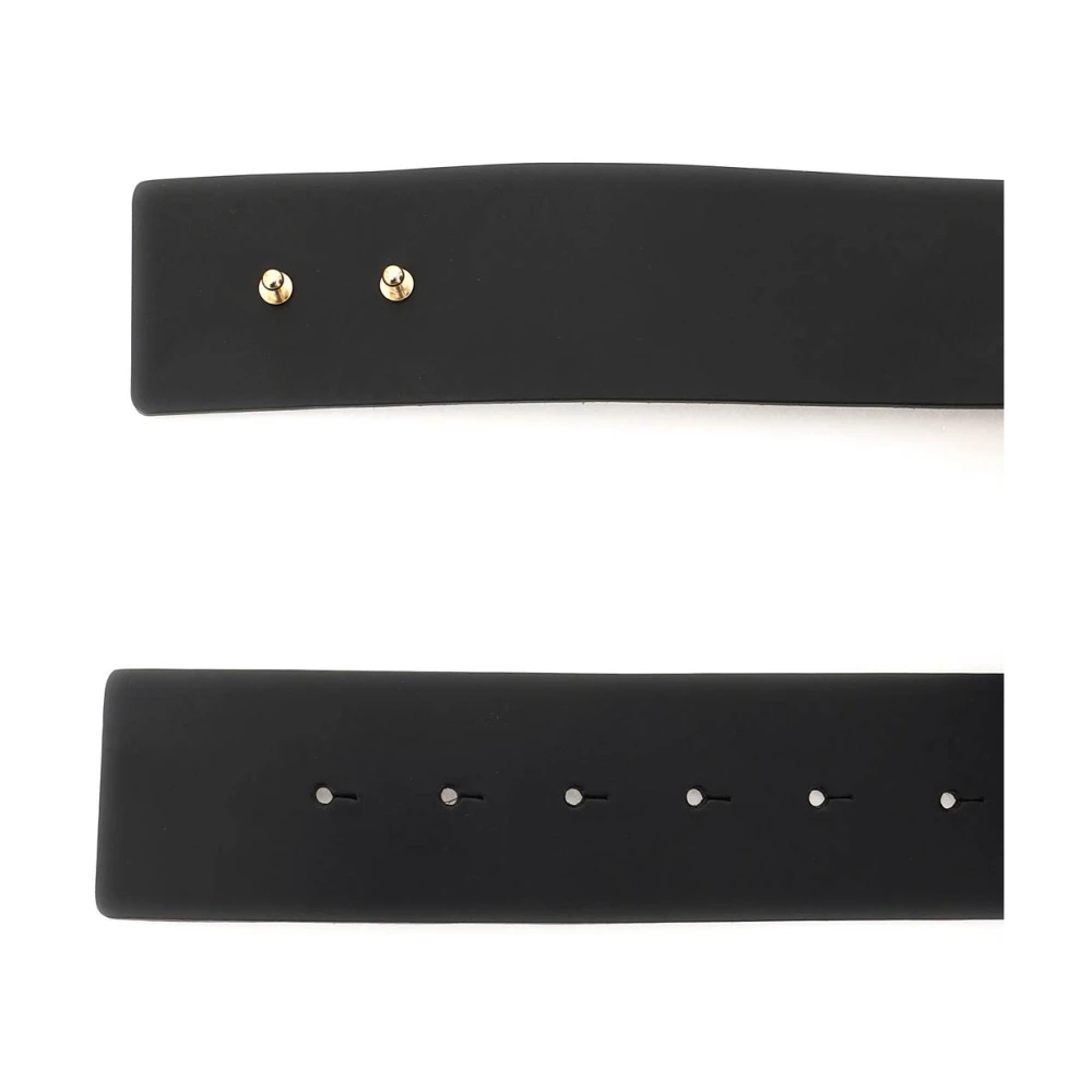 Moschino Logo Lettering Leren Riem Black Dames