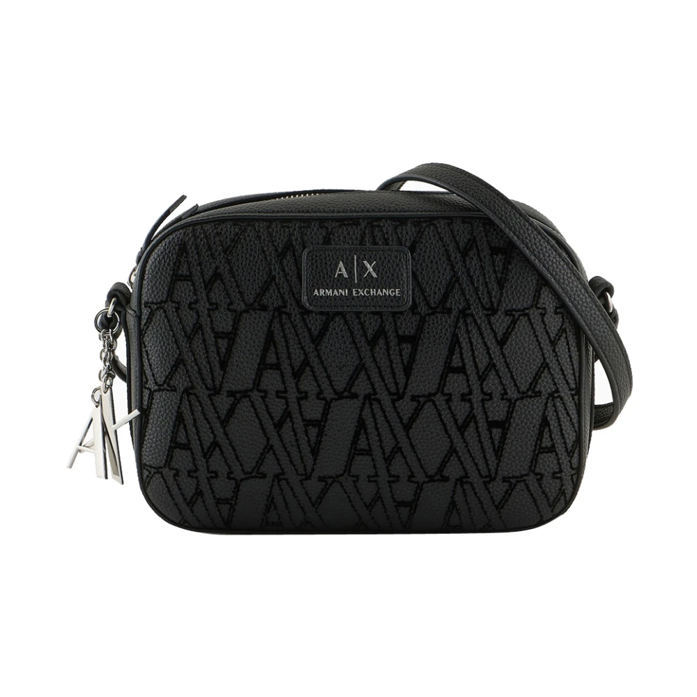 Emporio Armani Zwarte cameratas met overal logo Black Dames