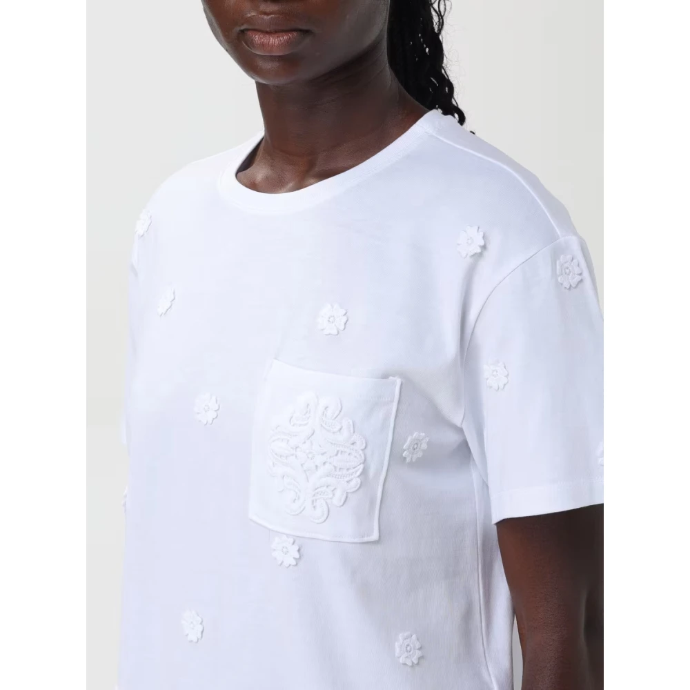 Twinset Geborduurd T-shirt met Applicaties White Dames