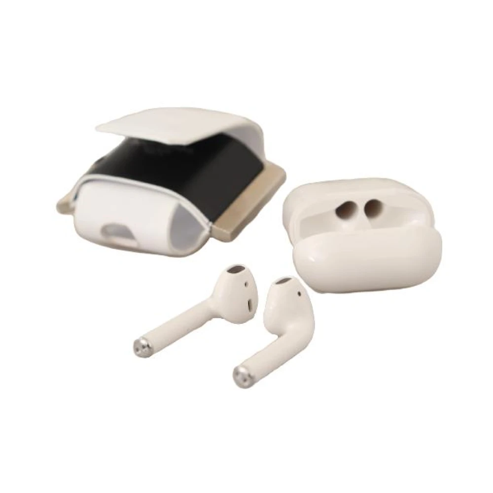 Dolce & Gabbana Stijlvolle Leren Airpods Hoes Black Dames