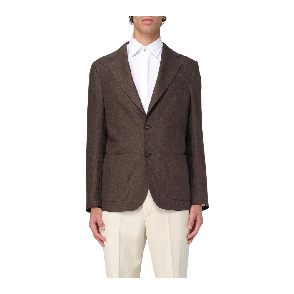 Fay Men's Beige Blazer With Notch Lapels