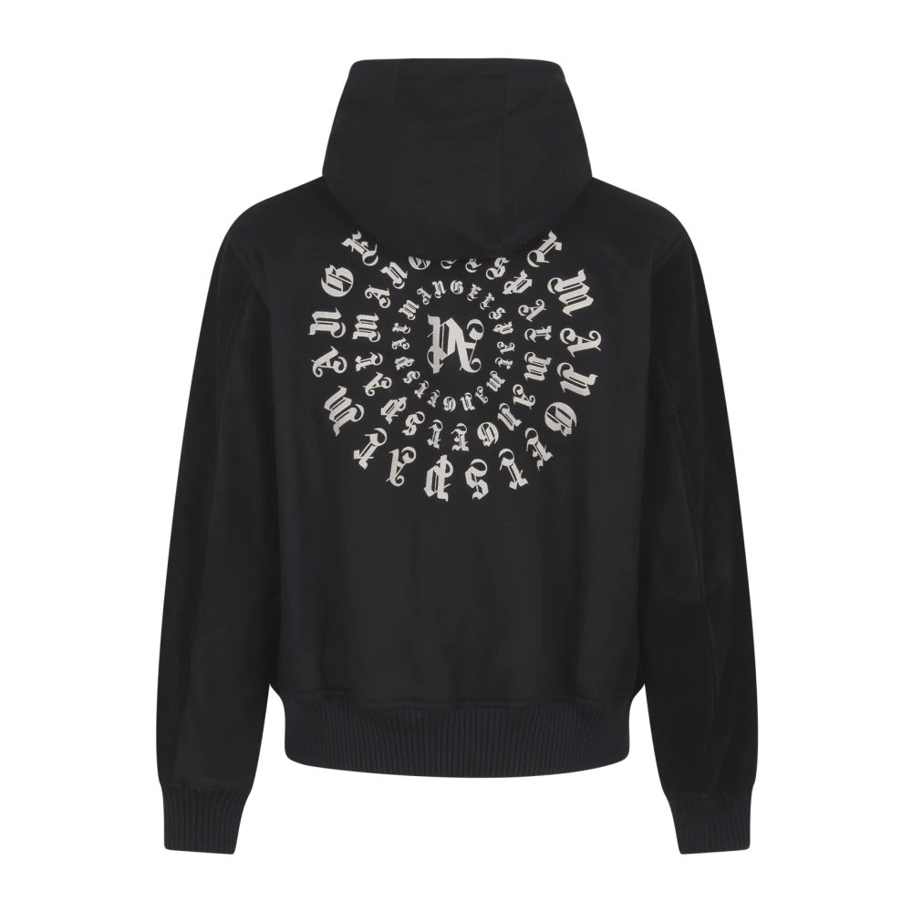 Palm Angels Varsity Hooded Jacket Vertigo Style Black Heren