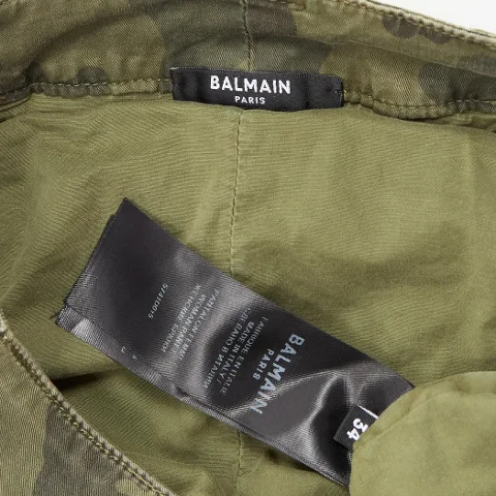 Balmain Pre-owned Cotton bottoms Green Dames