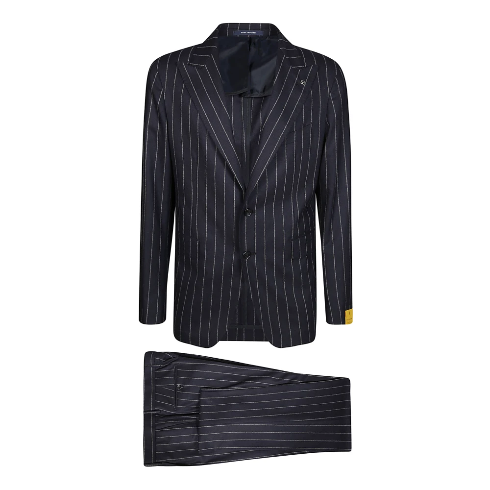 Tagliatore Gestreept Enkelbreasted PAK Blue Heren