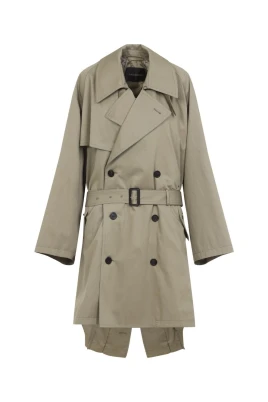 Dubbelknäppt bomullstrenchcoat