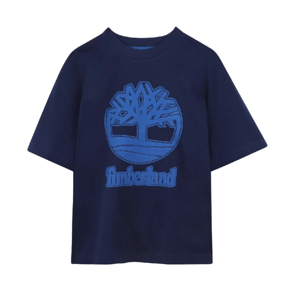 Timberland Blue Kids Short Sleeve T-Shirts, Male, 12 Y, Kids Short Sleeve T-Shirt