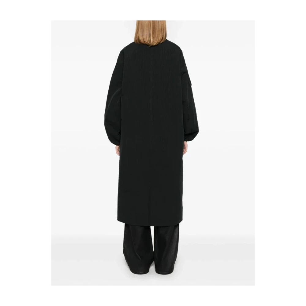 Ganni Zwarte Oversized Shell Coat Black Dames