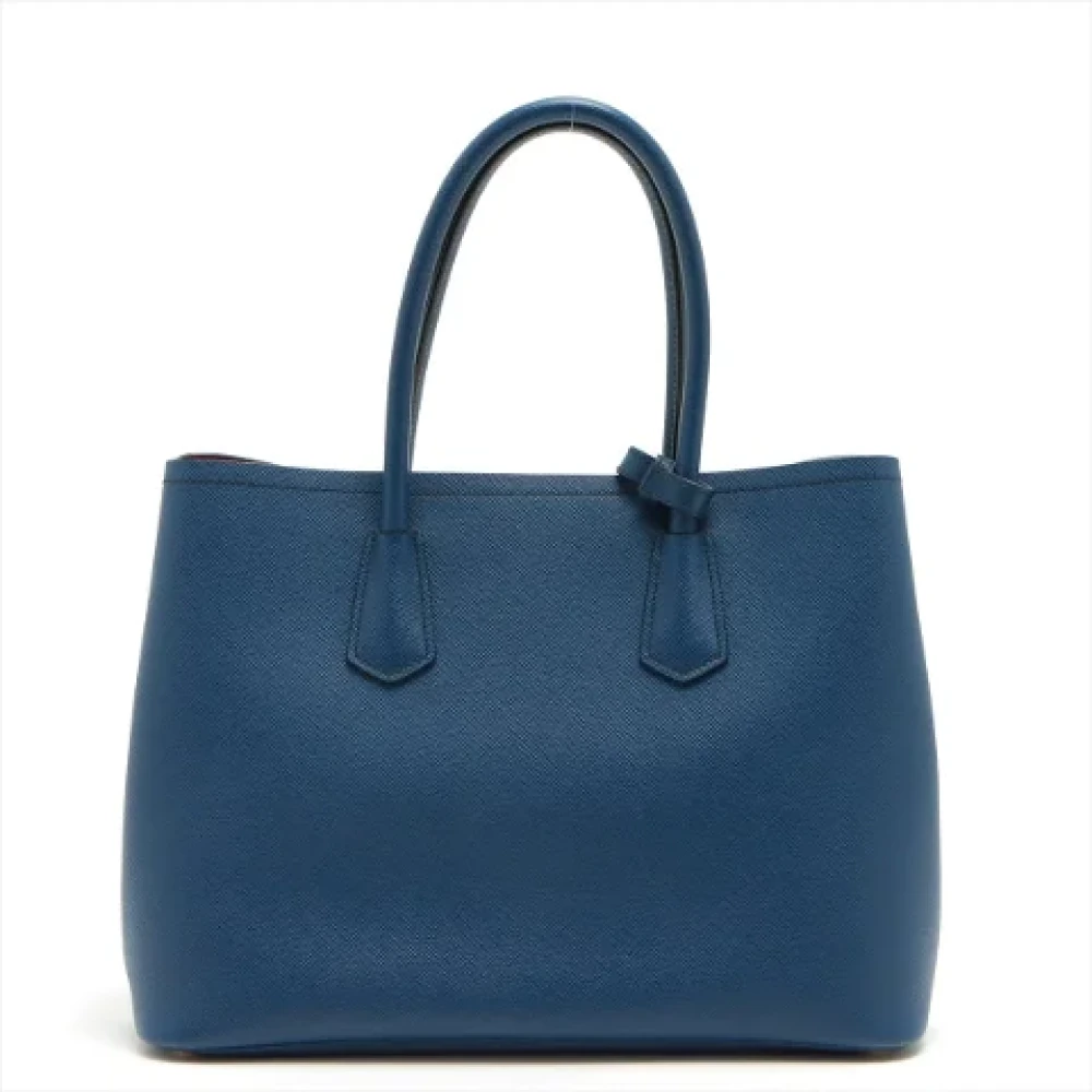 Prada Vintage Pre-owned Leather handbags Blue Dames
