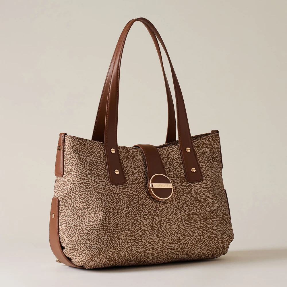 Borbonese Eclipse Shopper in Beige Dames
