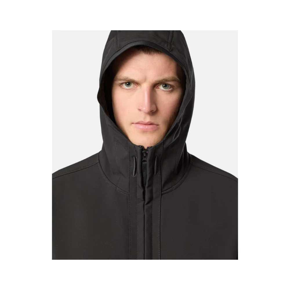 Stone Island Zwarte Soft Shell Hoodie Jas Black Heren