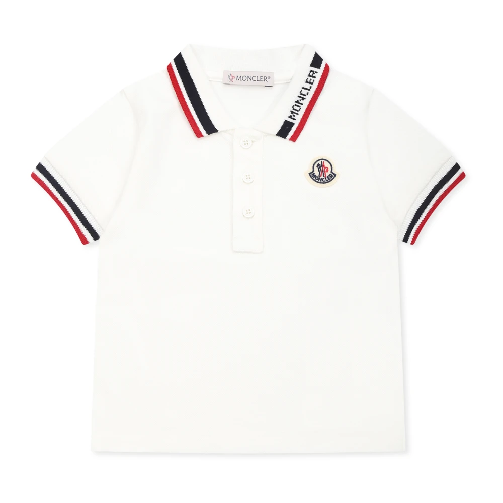 Moncler Unisex White Polo Shirt Short Sleeves