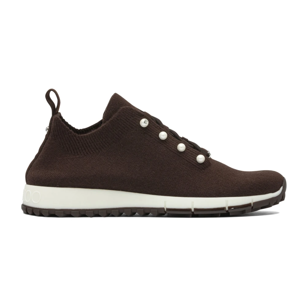 Jimmy Choo Veles Knit Trainers Dames Schoenen Bruin