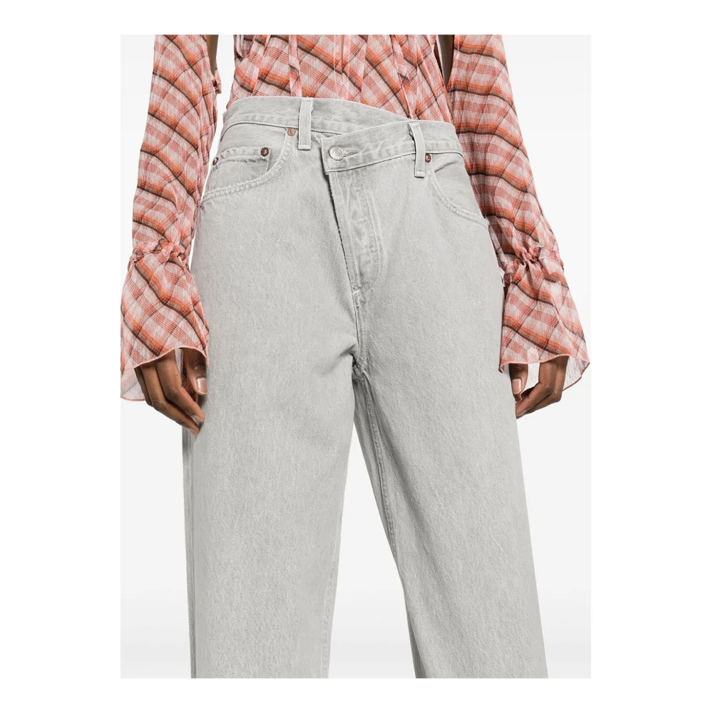 Agolde Straight Jeans Gray Dames
