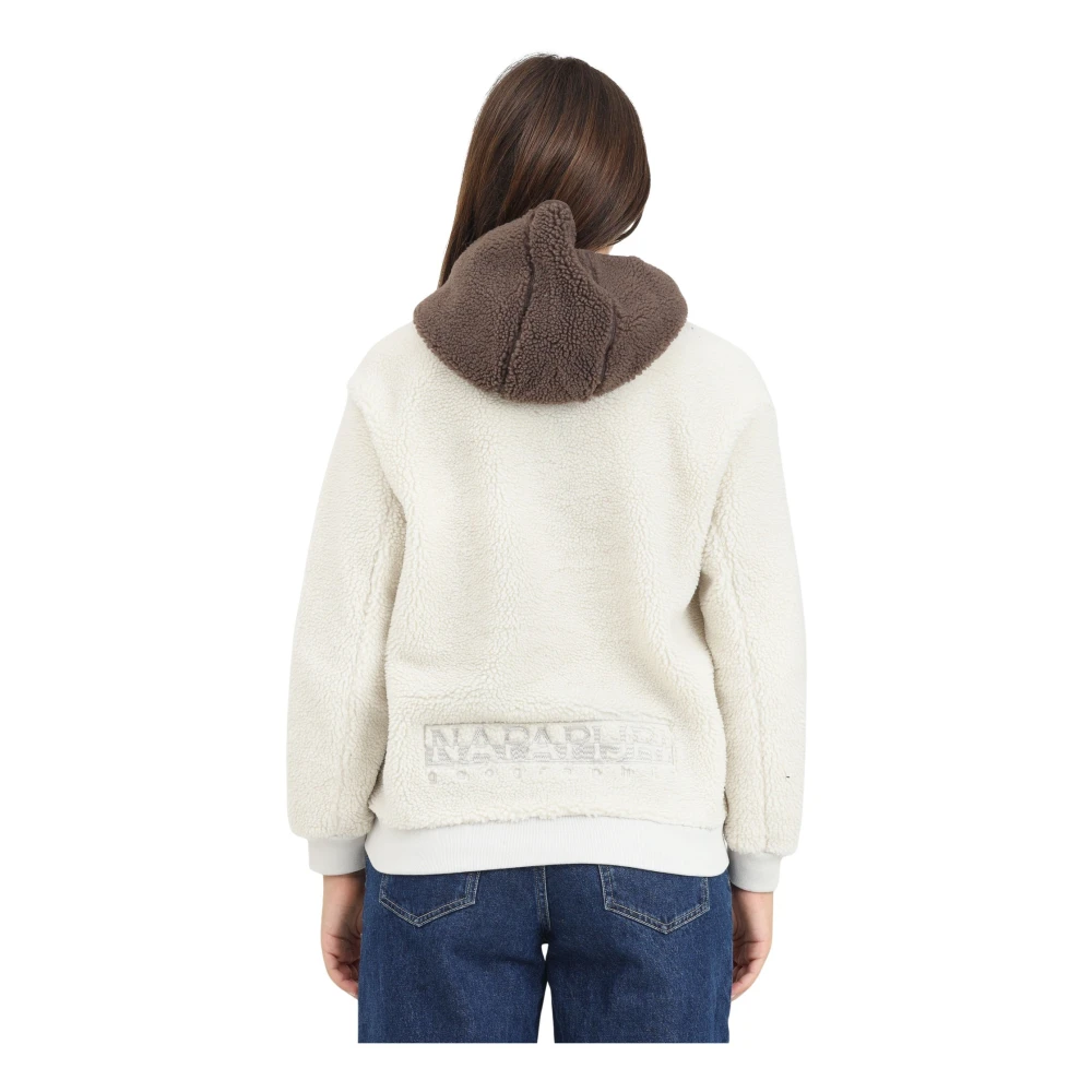 Napapijri Sportieve Half-Zip Trui Roomwit Beige Dames