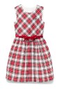 robe-rouge-a-carreaux-avec-col-rond