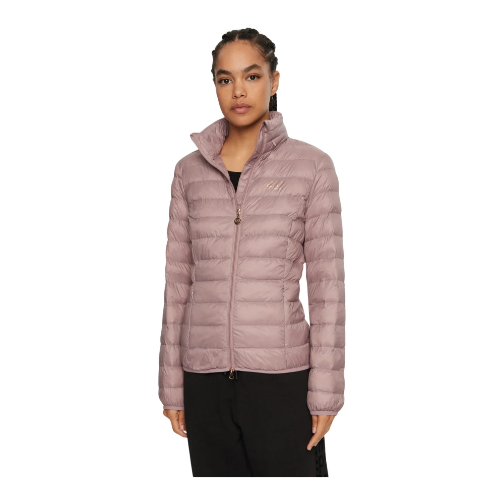 Emporio Armani EA7 Lättviktig Quiltad Jacka Toadstool Färg Pink, Dam