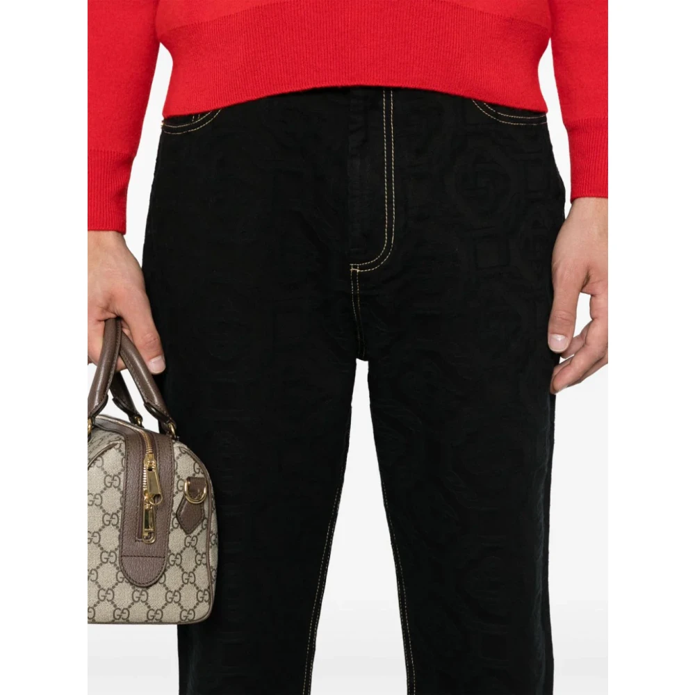 Casablanca Jacquard logo zwarte denim jeans Black Heren