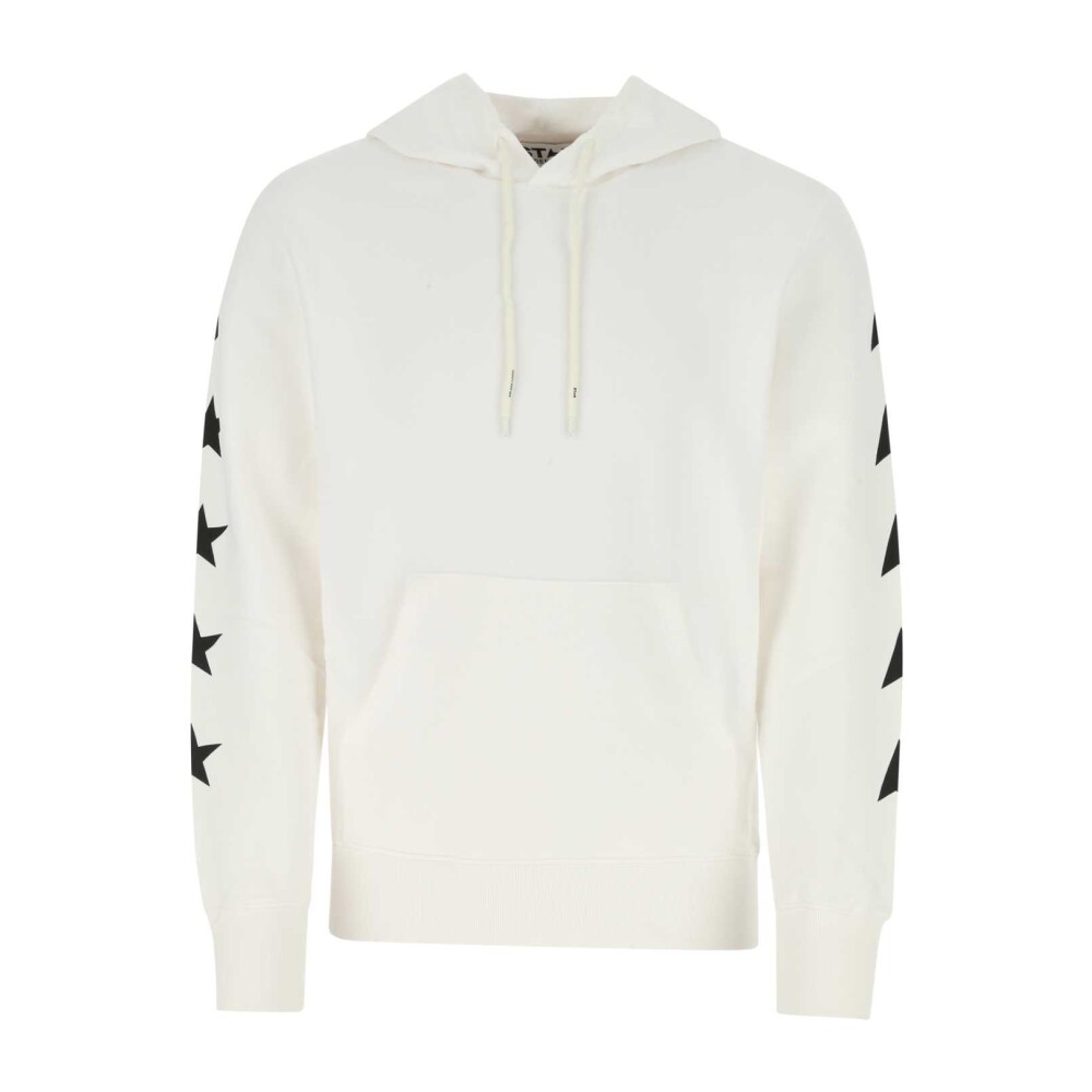パーカー・フーディ Golden Goose Deluxe Brand White Cotton Alighiero Sweatshirt Men's Hooded & Crewneck Sweatshirts