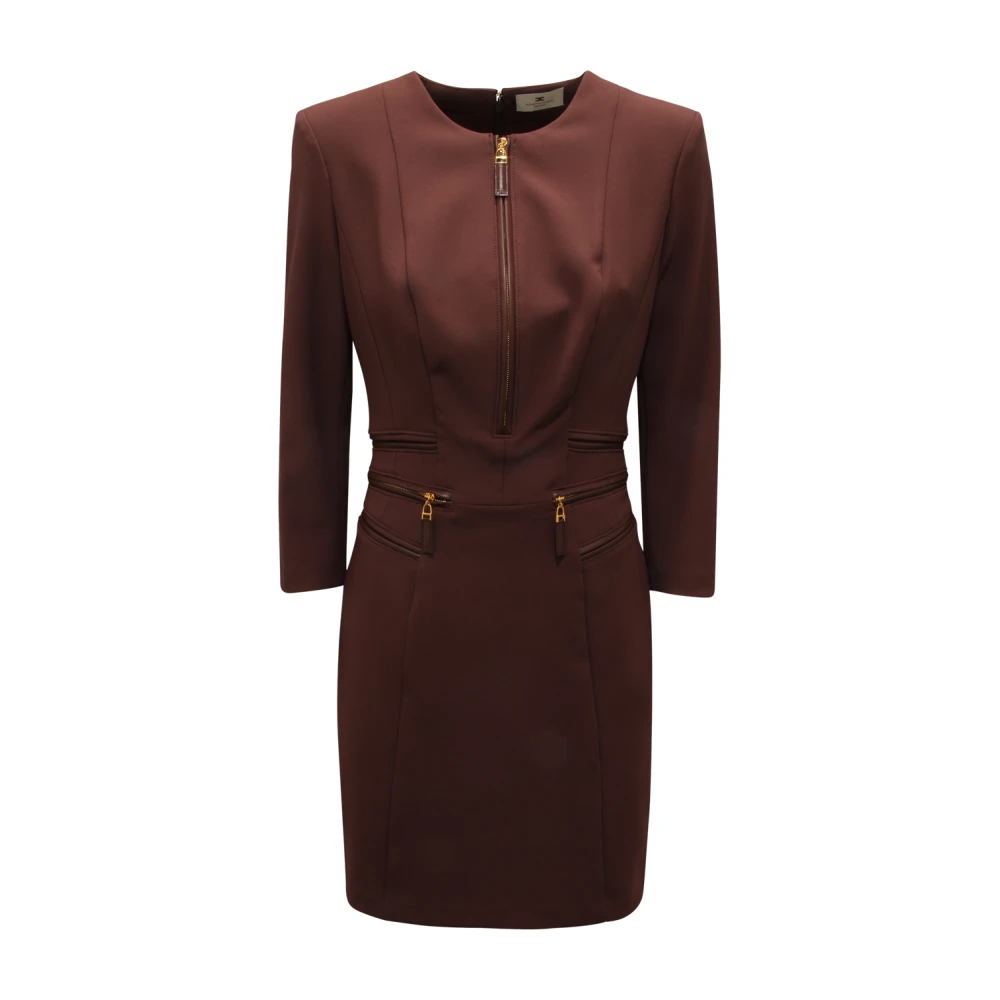 Elisabetta Franchi Women's Brown Abito Wo Zip Dress Ab-823-56E2