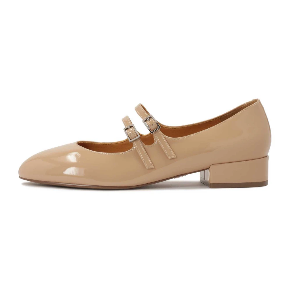 Kazar Beige gelakte Mary Jane-stijl pumps