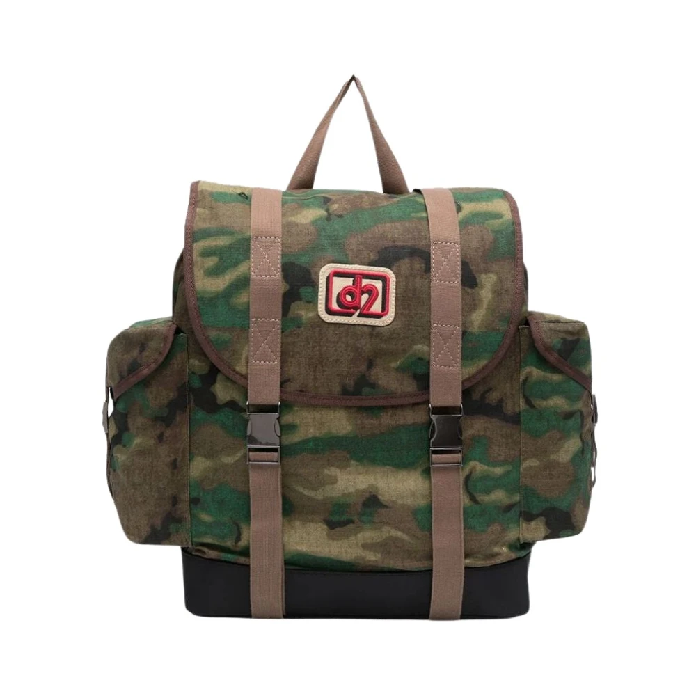 Dsquared2 Camouflage Maxi Ryggsäck med D2 Mönster Multicolor, Unisex