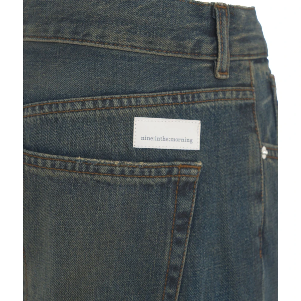 Nine In The Morning Blauwe Overcarrot Jeans Aw24 Blue Dames