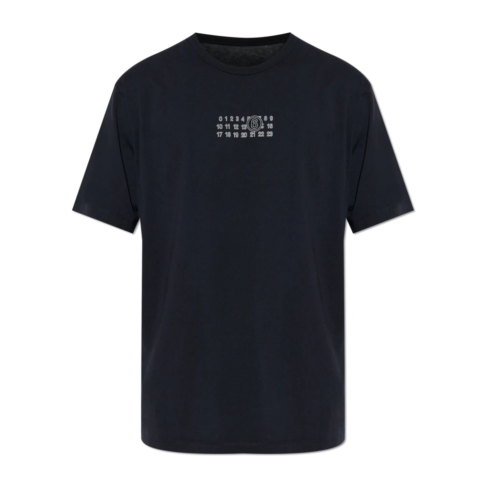 Mm6 Maison Margiela Svart T-Shirt Med Logotyp