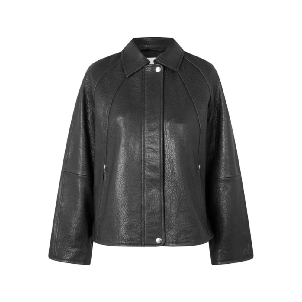 Samsøe Sanok Perfecto Leren Jas Black Heren