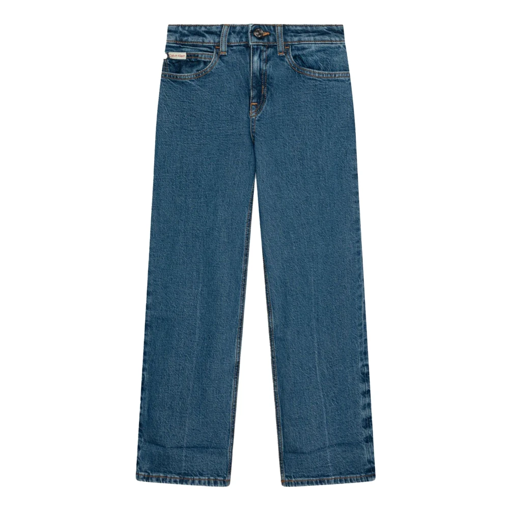 Calvin Klein Jeans Avslappnad Enfärgad Barn Jeans Blue, Unisex