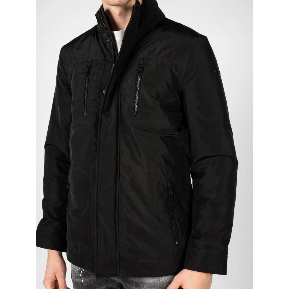 Geox Minimalistische Jas met Capuchon Black Heren