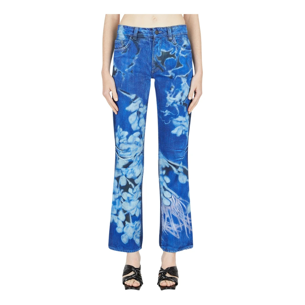 Paula Canovas Del Vas Blue Bootcut Jeans, Female, L, Printed Jeans