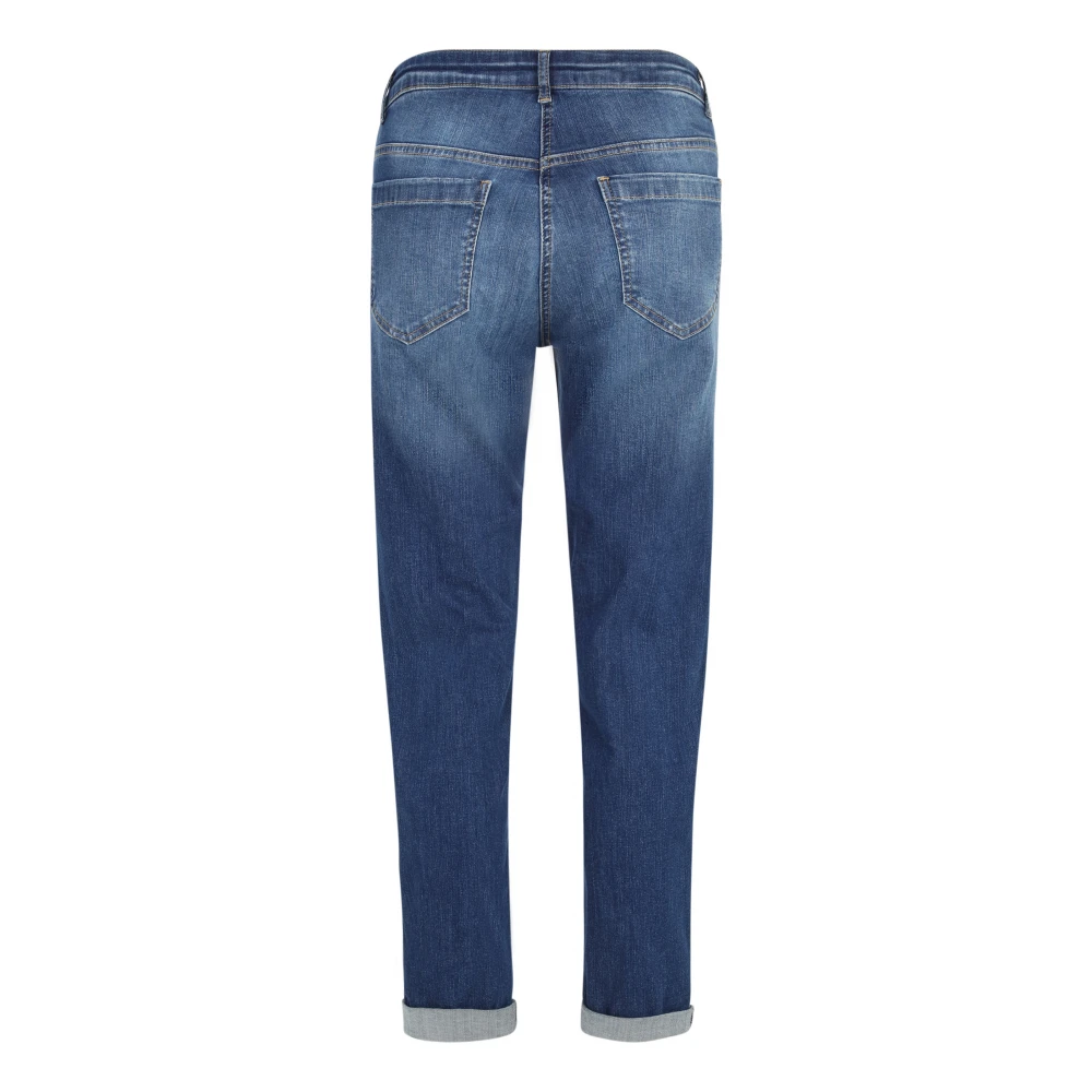 Doris S Slim-Fit Jeans met Metalen Details Blue Dames