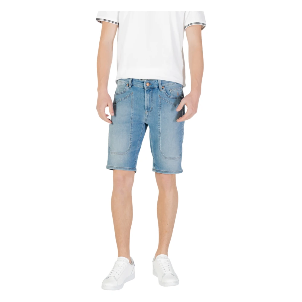 Jeckerson Men's Blue Modern Bermuda Shorts - Denim Shorts - W29 - Shorts