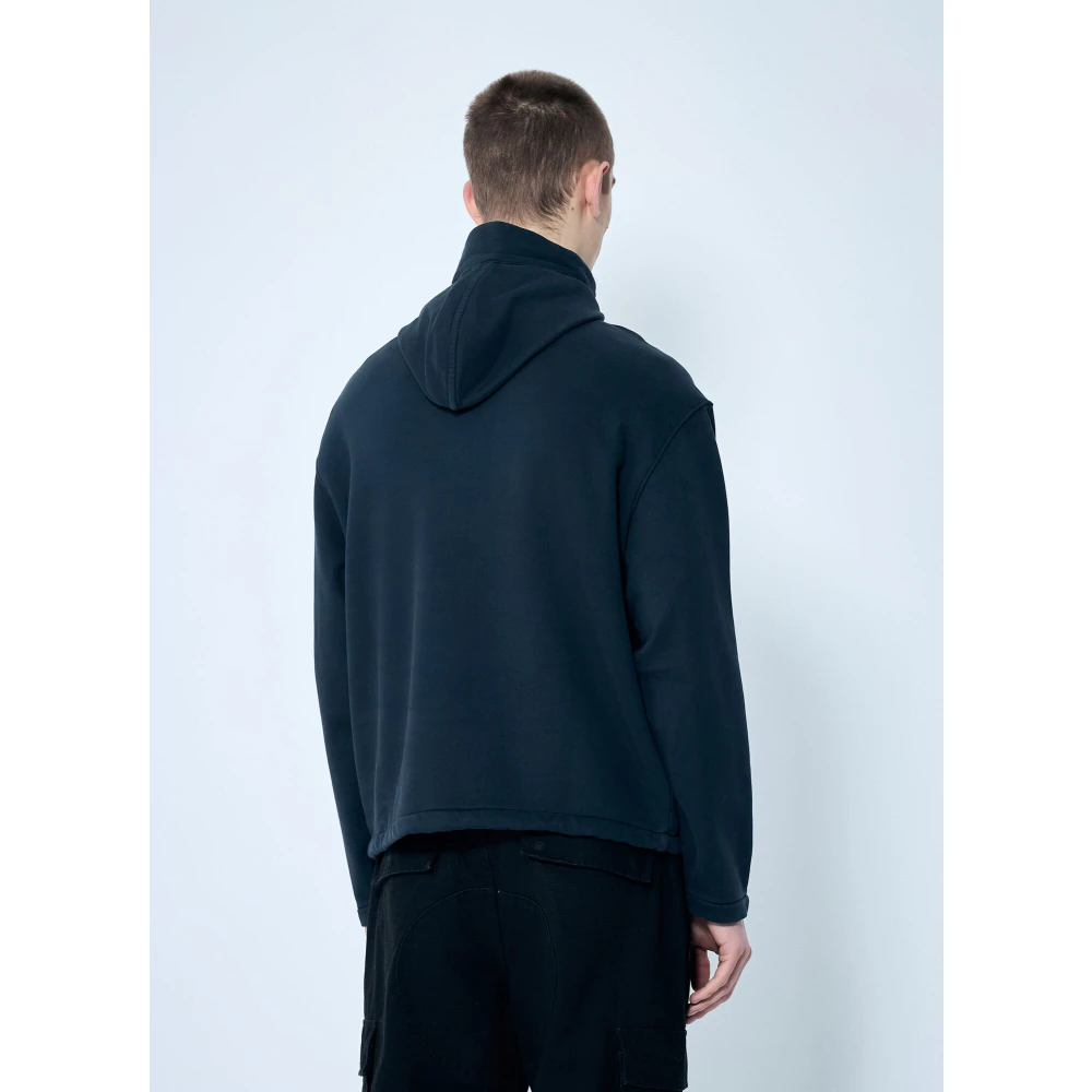 C.P. Company Geborduurde hoodie met zakken Black Heren