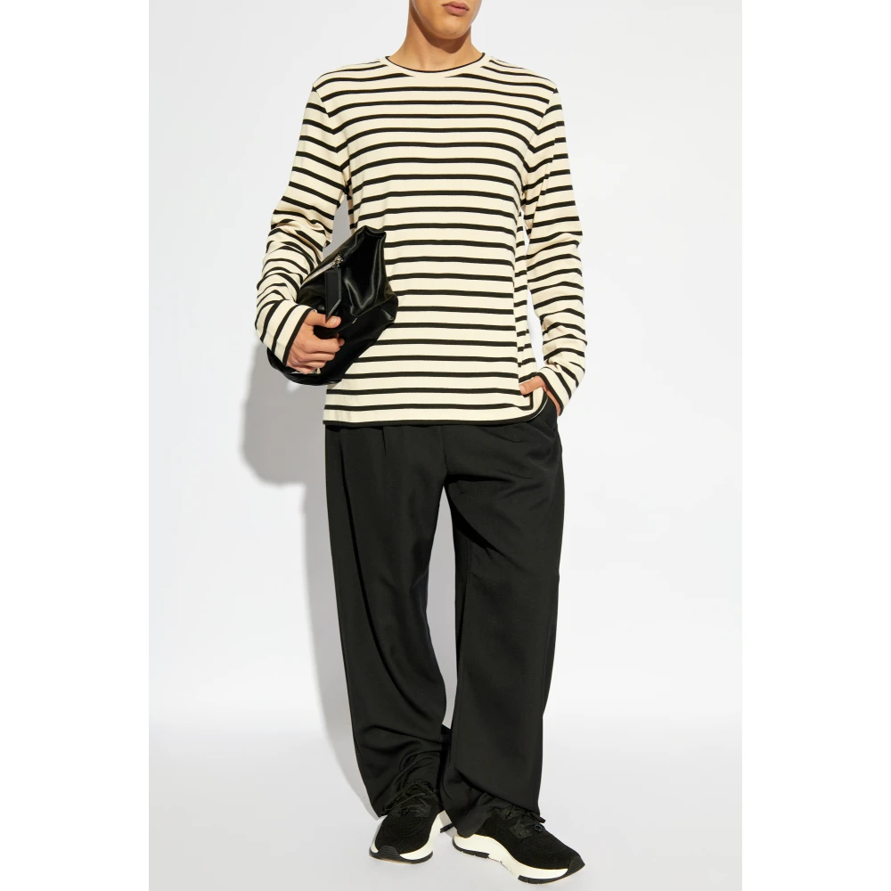 Jil Sander T-shirt met gestreept patroon Beige Heren