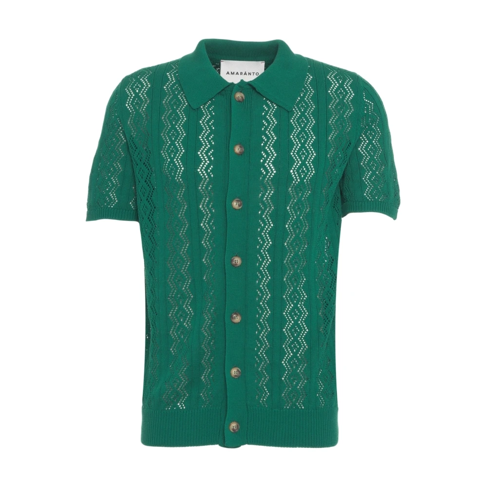 Amaránto Groene Gebreide Vest Korte Mouw Green Heren