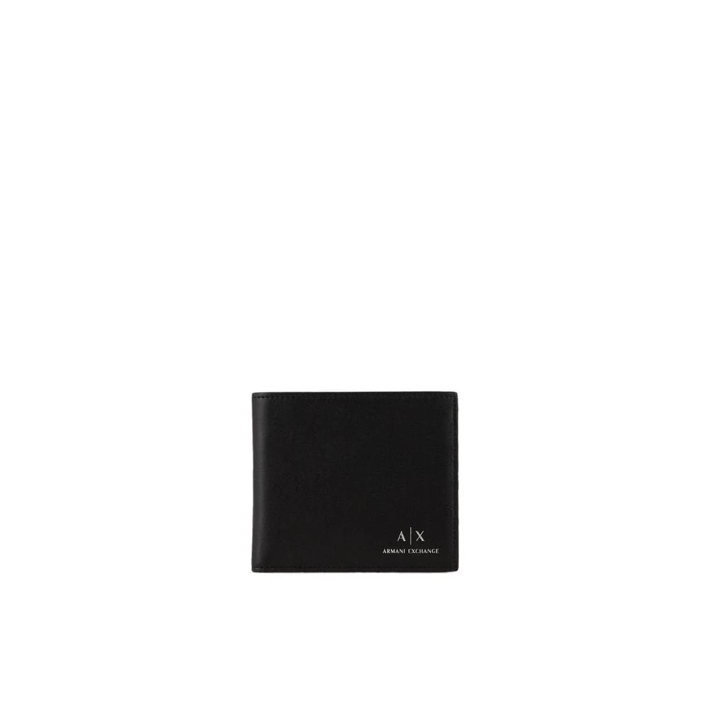 Armani Exchange Men's Black Wallets & Cardholders, One Size, Leather Wallet