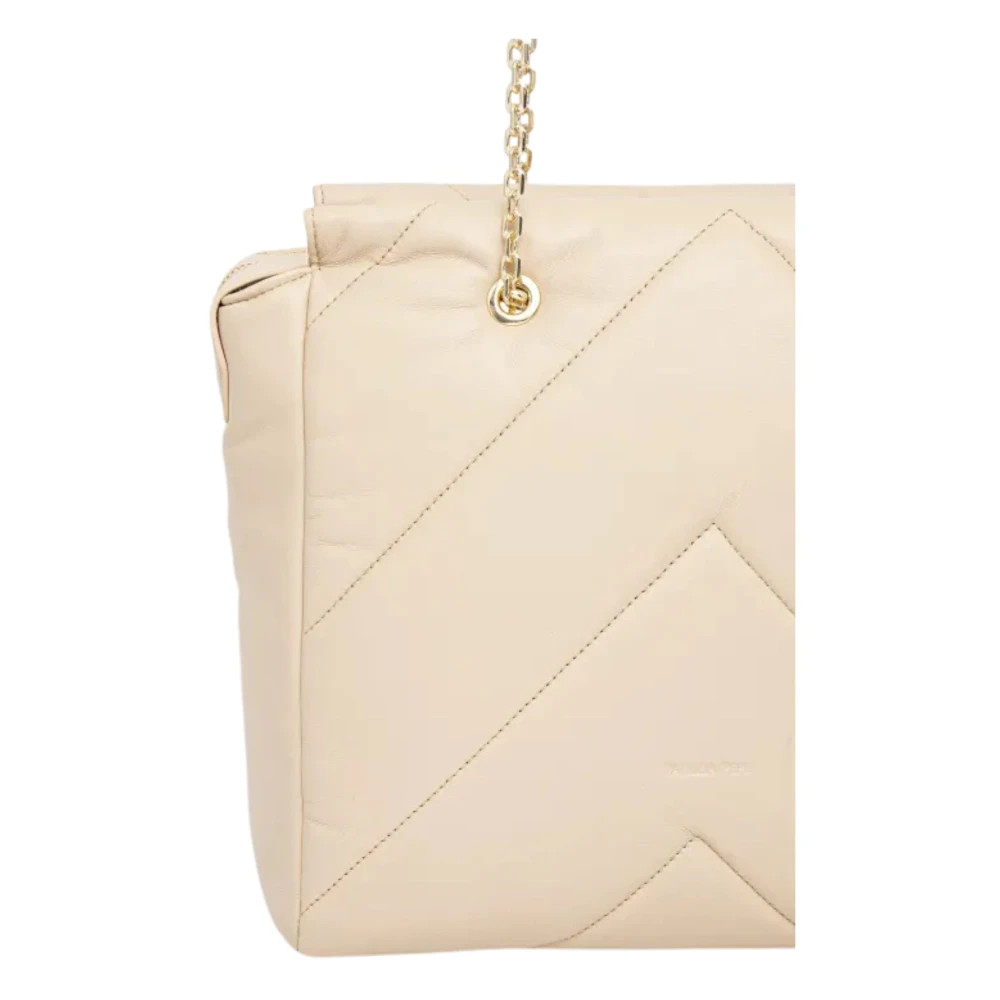 PATRIZIA PEPE Beige Handtas met Ritssluiting Beige Dames