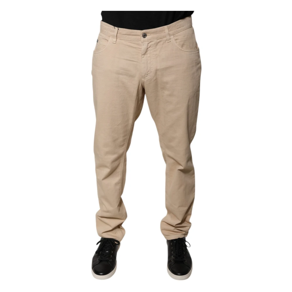 Dolce & Gabbana Men's Beige Skinny Denim Jeans - Slim Fit Jeans - Xl - Jeans