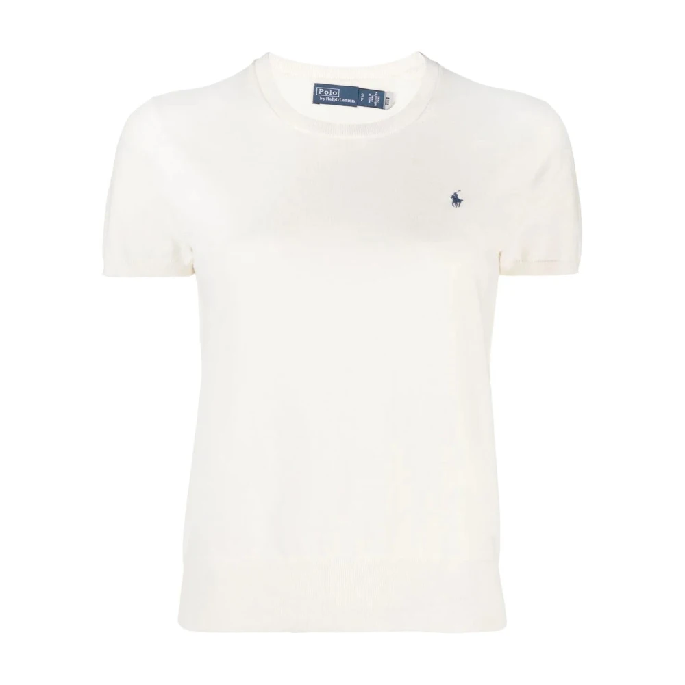 Polo Ralph Lauren Donna Beige Maglione Casual A Maniche Corte