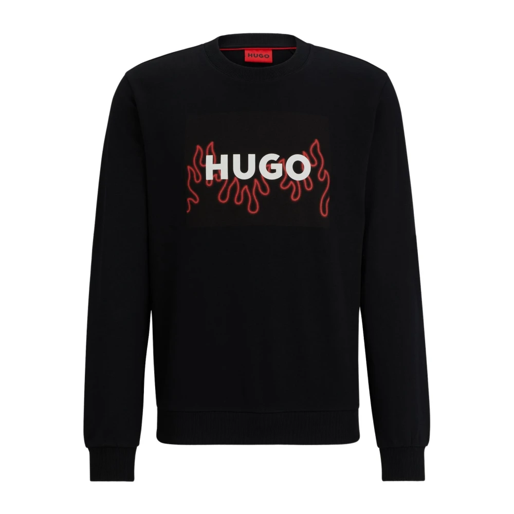 Hugo Boss Zwarte trui met vlam logo Black Heren