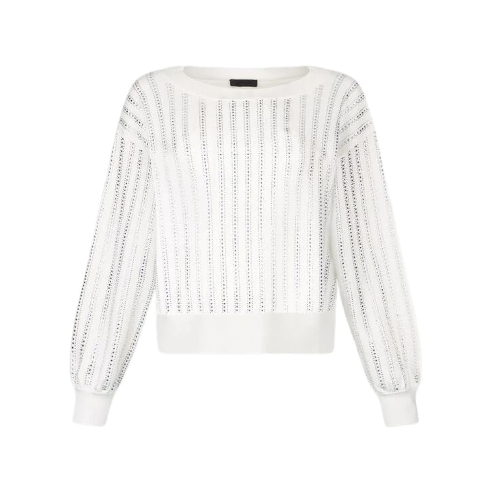 Liu Jo Women's White Round-Neck Knitwear
