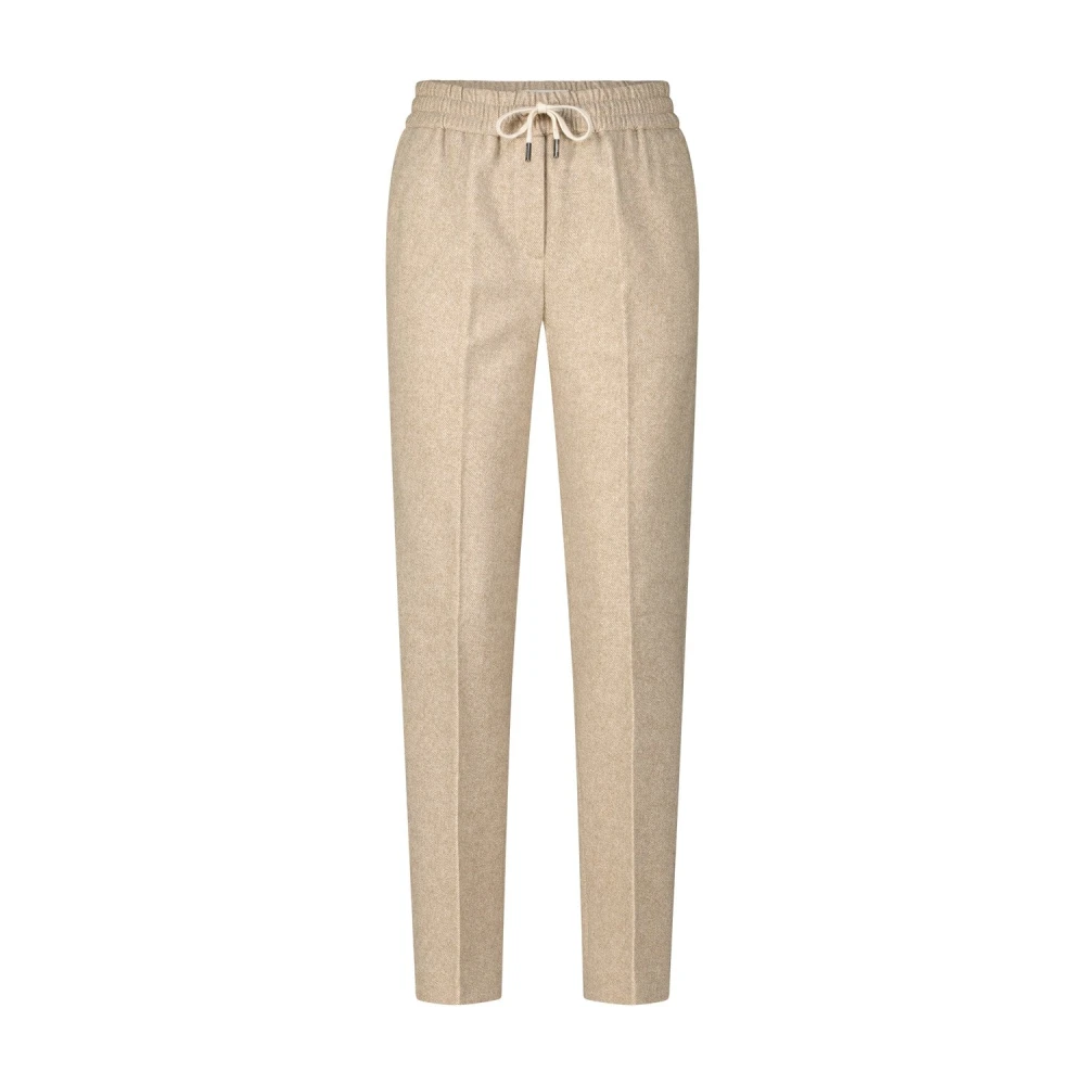 Circolo 1901 Casual broek met fijn visgraatpatroon Beige Dames
