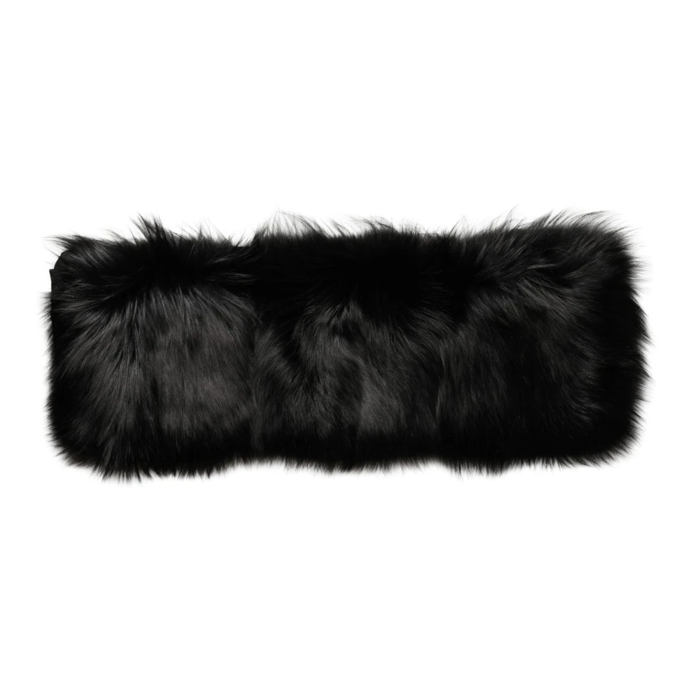 Dolce & Gabbana Women's Black Fur Shoulder Wrap Shawl Scarf