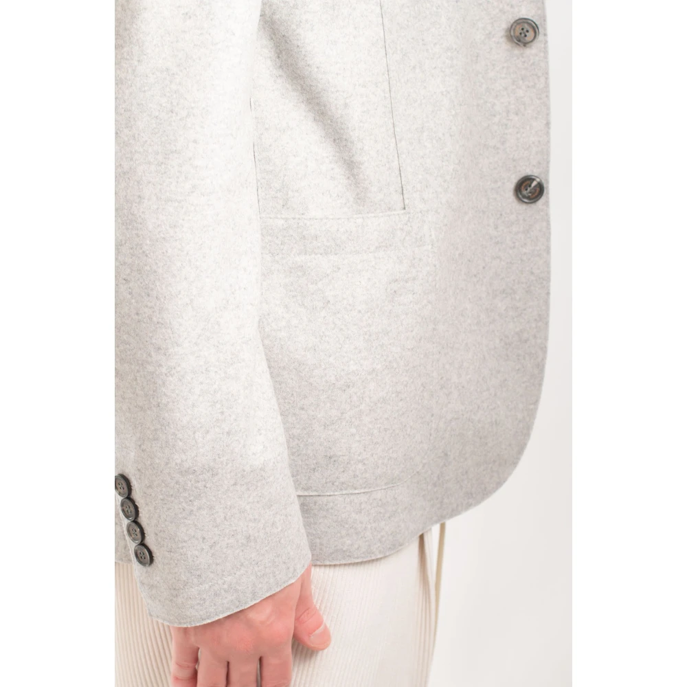 Eleventy Gelaagde wollen capuchon blazer Gray Heren