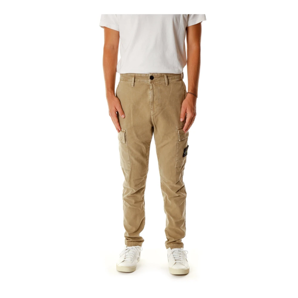 Stone Island Tapered Fit Cargo Broek Beige Heren