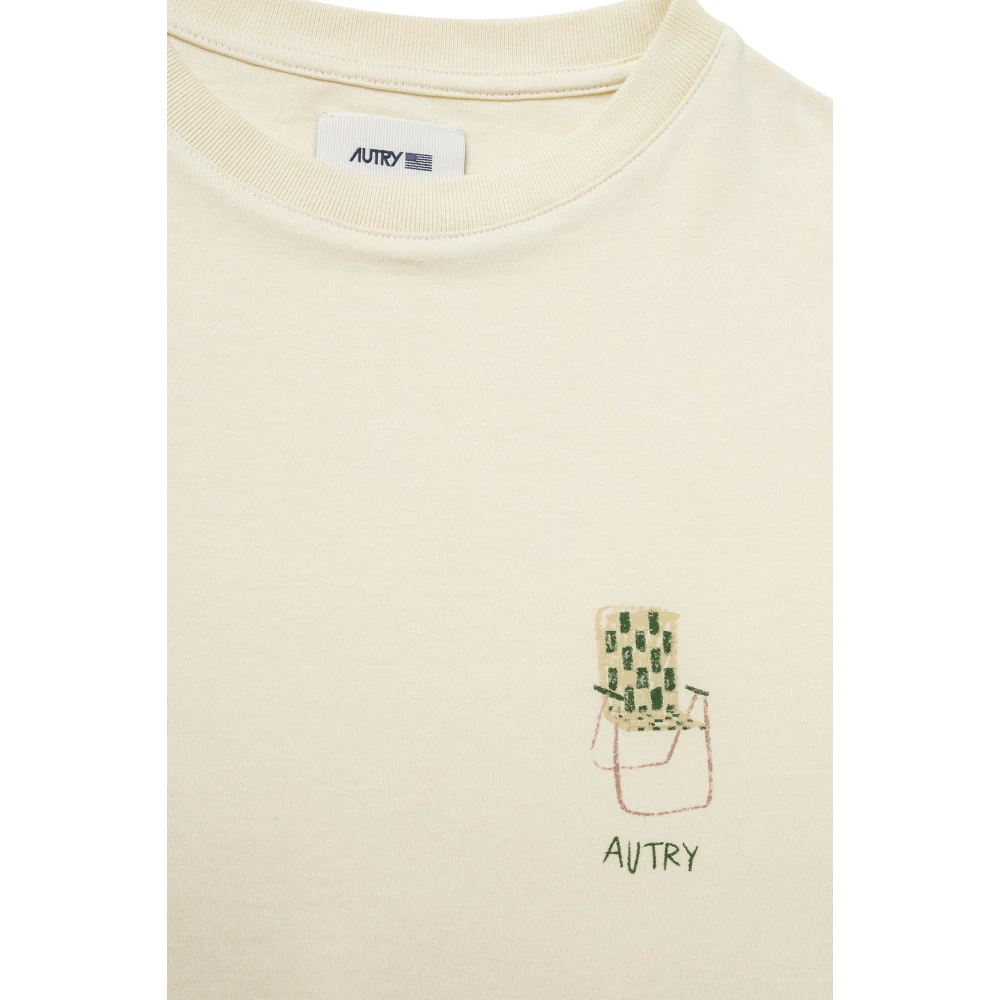 Autry Katoenen T-shirt Ivory Polo Stijl Beige Heren