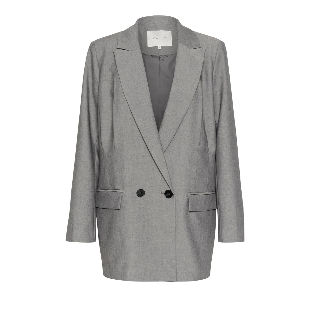Kaffe Grijze Melange Blazer Jas Gray Dames