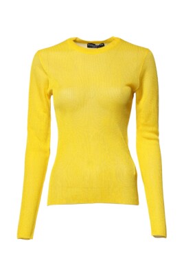 gul-langaermet-rund-hals-sweater